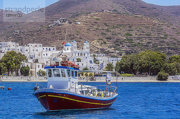 Greece  Amorgos  fishing boat on the sea