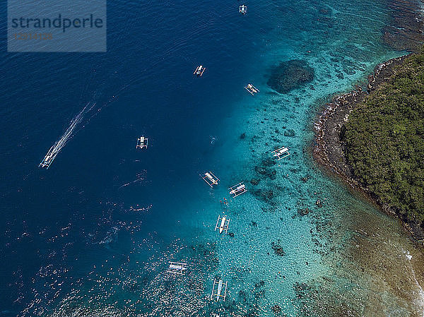 Indonesia  Bali  Aerial view of Blue Lagoon beach