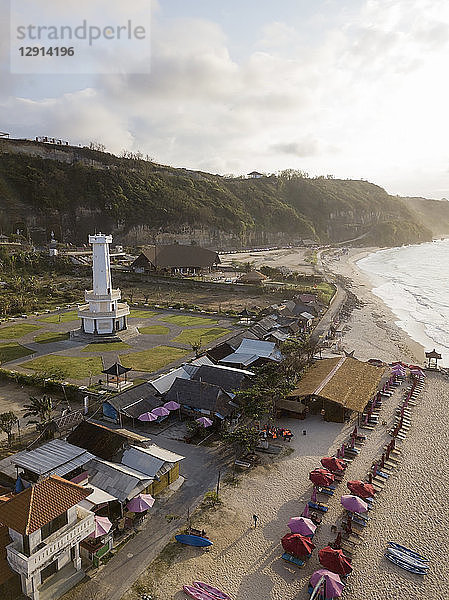 Indonesia  Bali  Aerial view of Pandawa beach