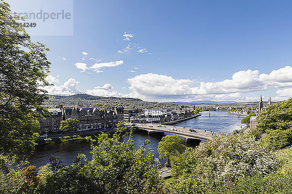 UK  Scotland  Inverness  cityscape with River Ness