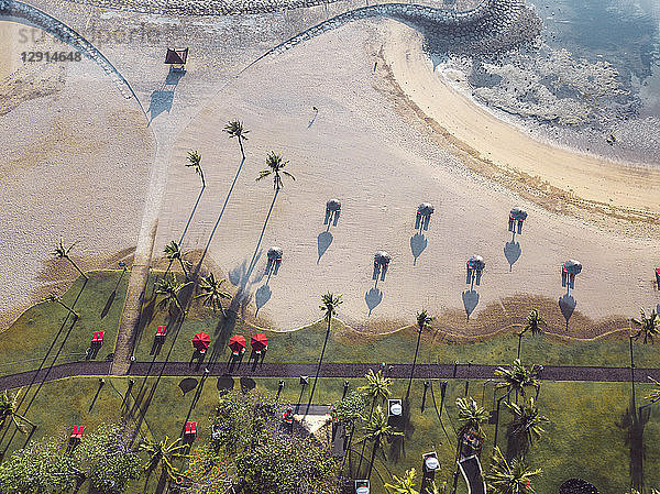 Indonesia  Bali  Aerial view of Nusa Dua beach in the morning