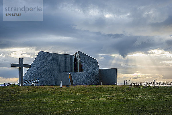 Iceland  Bloenduos  modern parish church