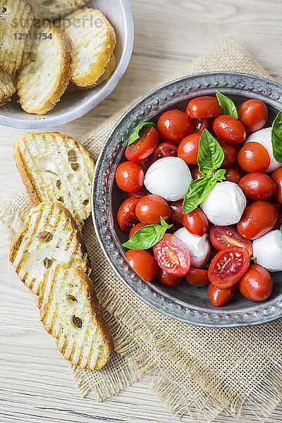 Italian food  caprese  mozzarella and tomatoes and basil