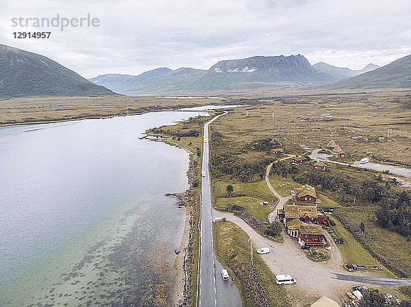 Norway  Aerial view of Senja