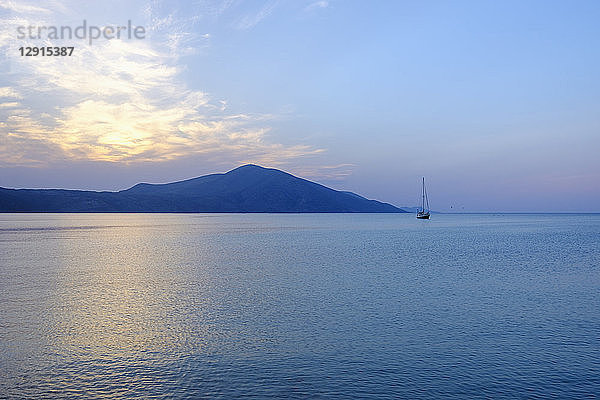 Albania  Adriatic Sea  Orikum  Bay of Vlore with Karaburun Peninsula