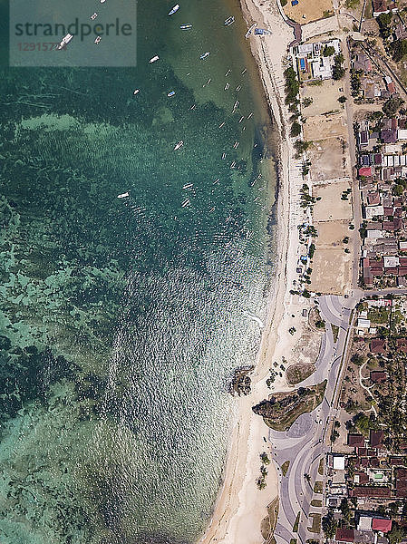 Indonesia  Lombok  Kuta  Aerial view of beach