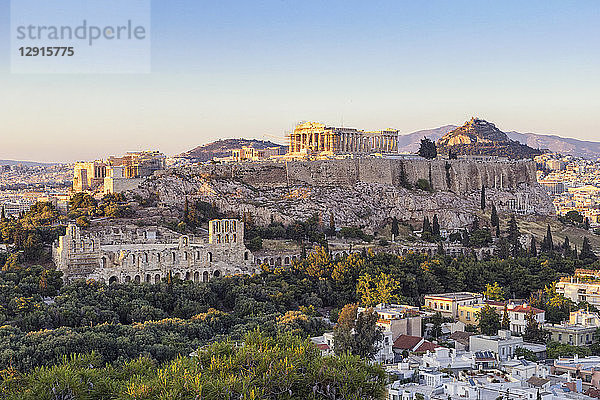 Greece  Athens  View of the Acropolis from Pnyx