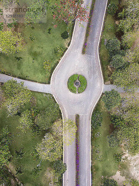Indonesia  Bali  Aerial view of road and ways in a park