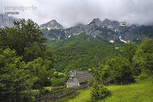 Albania  Kukes County  Rragam  Albanian Alps  Valbona National Park  old farm house