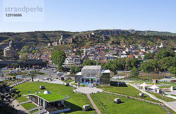 Georgia  Tbilisi  City view with Rike Park
