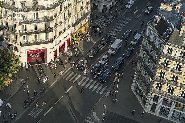 Hohe Winkel Ansicht der Straße in der Stadt Paris von Saint Jacques Turm  Frankreich