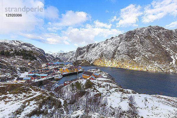 Fischerdorf Nusfjord  Lofoten Inseln  Nordland  Norwegen
