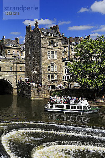 Pulteney Bridge  Fluss Avon  Bath  UNESCO-Weltkulturerbe  Somerset  England  Vereinigtes Königreich  Europa