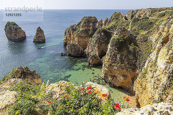 Felsenküste bei Lagos  Algarve  Portugal  Europa