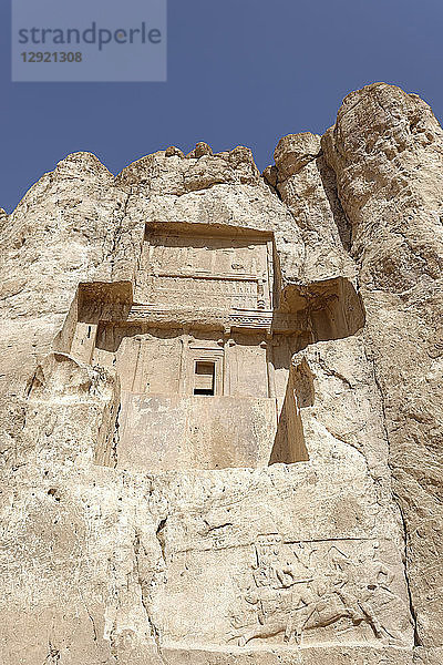 Das Grab von Darius I. in der historischen Nekropole Naqsh-e Rostam  Region Persepolis  Iran  Naher Osten
