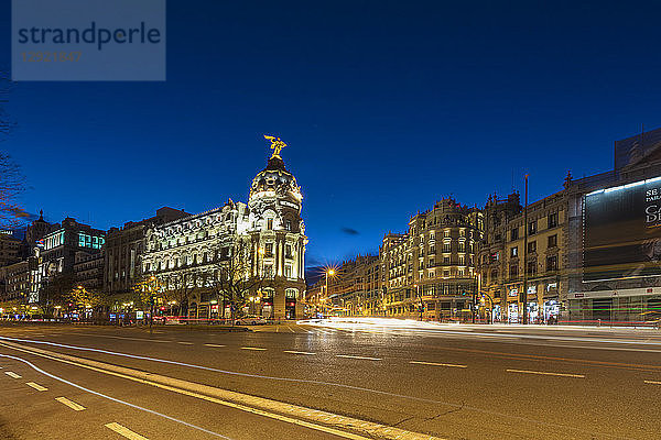 Metropolis-Gebäude an der Ecke von Calle de Alcala und Gran Via  Madrid  Spanien  Europa