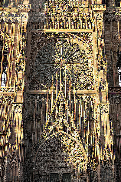 Rosenfenster  Westfassade  Straßburger Münster  UNESCO-Weltkulturerbe  Straßburg  Elsass  Frankreich  Europa
