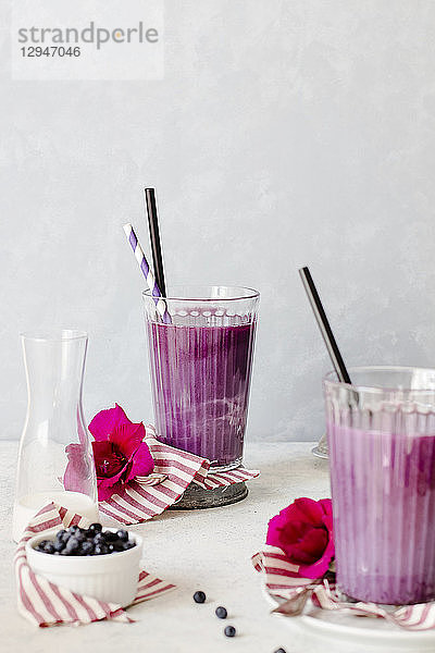 Violette Heidelbeer-Latte