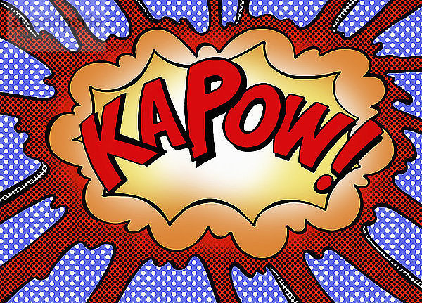 Explodierende Sprechblase mit dem Wort 'Kapow'