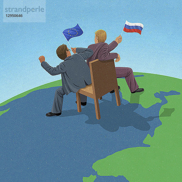 Europäische Union und russische Politiker kämpfen um die Kontrolle auf der Weltkarte