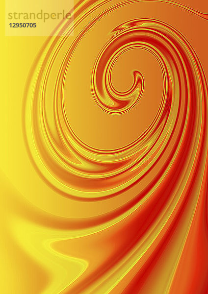 Abstraktes orangefarbenes flüssiges Spiralmuster