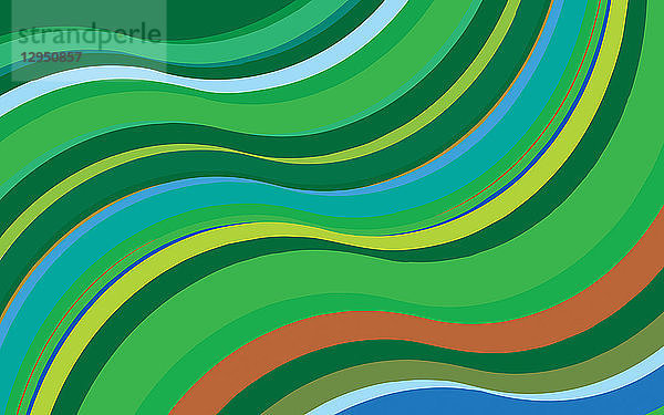Grün gestreiftes abstraktes Wellenmuster