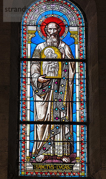 Frankreich  Gironde  Bordeaux  Stadtviertel Bastide  Glasfenster der Kirche Saint-Maria (19. Jahrhundert)  Saint Lucas
