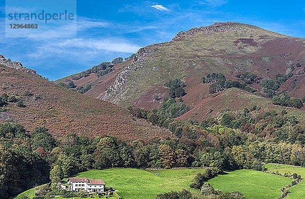 Spanien  Navarra  Baztan-Tal  Amaiur  Landschaft (Jakobsweg)