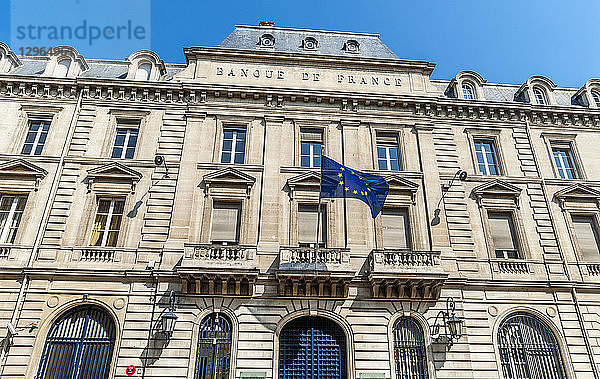 Frankreich  Gironde  Bordeaux  Stadtviertel Chartrons  Giebel der Banque de France an der Esplanade des Quinconces (Weltkulturerbe UNESCO)