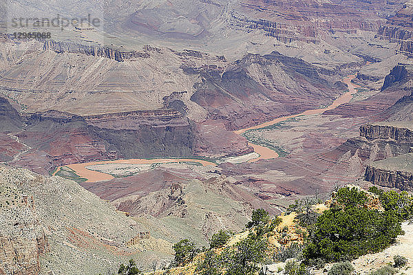 USA. Arizona. Grand Canyon. Wüstenblick. Grand Canyon Ansicht von Desert View. Colorado River.