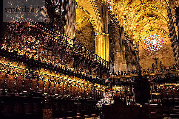 Blick in das Innere der Kathedrale von Sevilla  Sevilla  Spanien