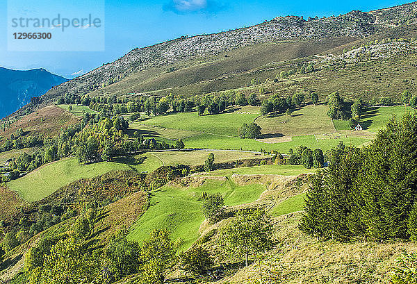 Frankreich  Pyrenäen-Nationalpark  Vallee d'Argeles-Gazost  oben an der Station Hautacam  Almenlandschaft