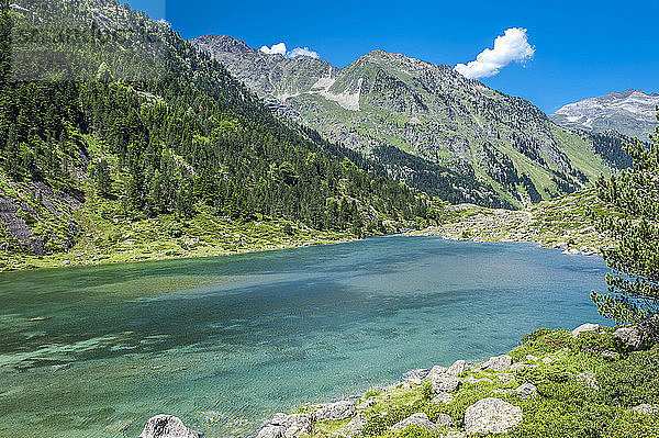 Frankreich  Nationalpark Pyrenäen  Region Okzitanien  Val d'Azun  Suyen-See (1.535 m) am Gave d'Arrens (der Name bezieht sich auf reißende Flüsse  im Westen der Pyrenäen)