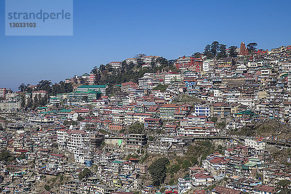 Blick auf das Stadtzentrum  Shimla (Simla)  Himachal Pradesh  Indien