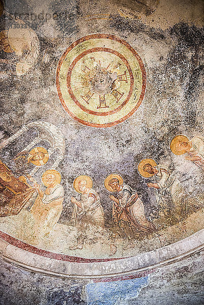 Fresko in den Ruinen der St.-Nikolaus-Kirche  Myra  Demre  Provinz Antalya  Lykien  Anatolien  Mittelmeerküste  Türkei Minor