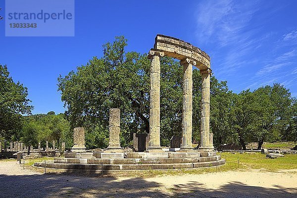 Das Philippeion  Olympia  UNESCO-Weltkulturerbe  Arkadien  Peloponnes  Griechenland