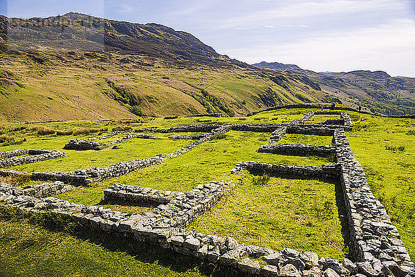 Römisches Kastell Hardknott  Hardknott-Pass  Lake-District-Nationalpark  UNESCO-Welterbe  Cumbria  England  Vereinigtes Königreich