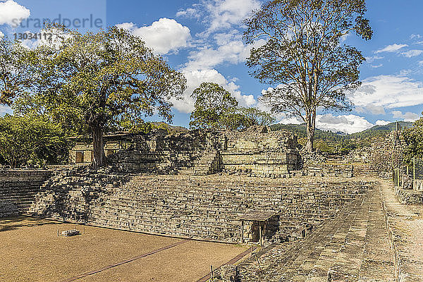 Tempel 22 im Osthof der Ruinen von Copan  UNESCO-Weltkulturerbe  Copan  Honduras