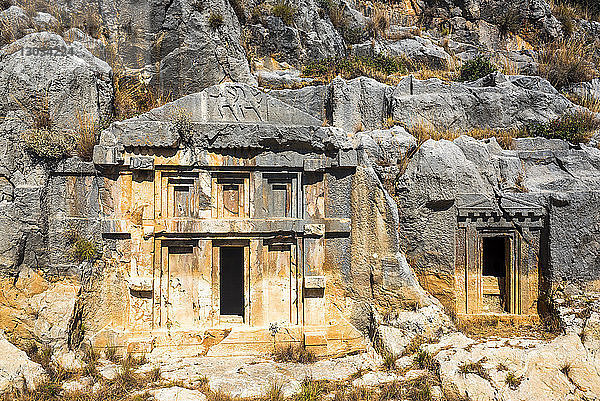 Myra Felsengräber  Ruinen der antiken Nekropole  Demre  Provinz Antalya  Lykien  Anatolien  Türkei Minor