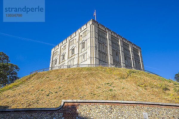 Außenansicht der Burg Norwich  Norwich  Norfolk  England  Vereinigtes Königreich