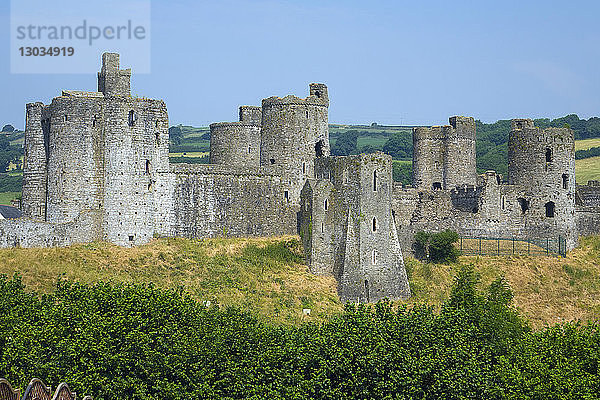 Kidwelly Castle  Carmarthenshire  Wales  Vereinigtes Königreich