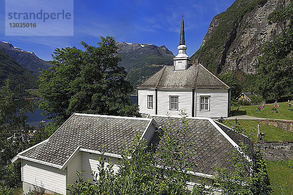 Dorfkirche Geiranger  Bezirk More og Romsdal  Norwegen  Skandinavien