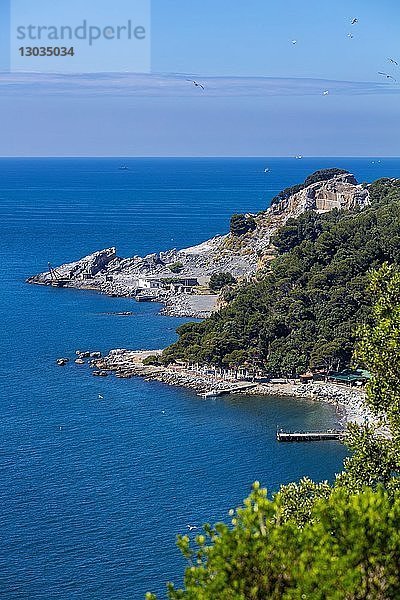 Südostküste und Steinbrüche  Insel Palmaria  Ligurien  Italien
