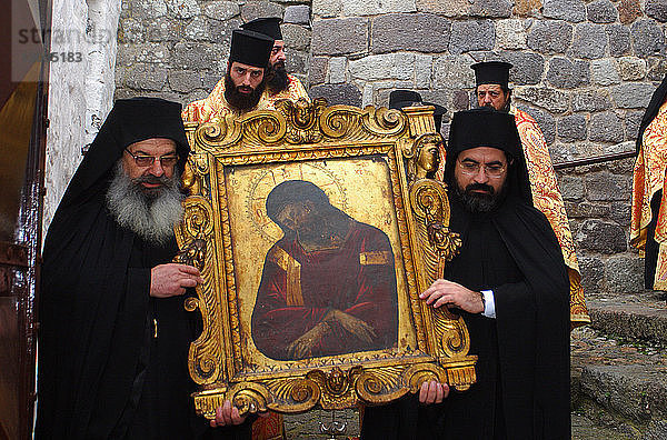 Das Kloster des Heiligen Johannes des Theologen  UNESCO-Weltkulturerbe  Ostern auf Patmos  Patmos  Dodekanes  Griechische Inseln  Griechenland