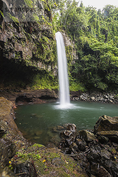 Bewegungsunschärfebild eines Wasserfalls auf der Insel Taveuni  Republik Fidschi  Südpazifik