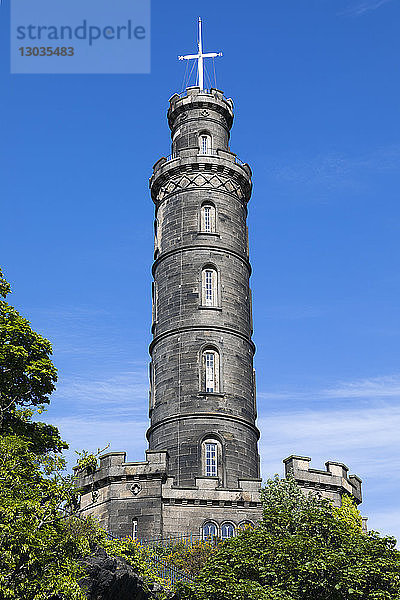 Das Nelson-Denkmal  Calton Hill  Edinburgh  Schottland  Vereinigtes Königreich