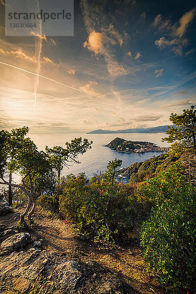 Blick vom Hügel  Sestri Levante  Ligurien  Italien