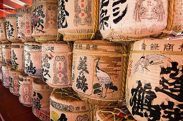 Traditionelle japanische Kunst auf Heuballen