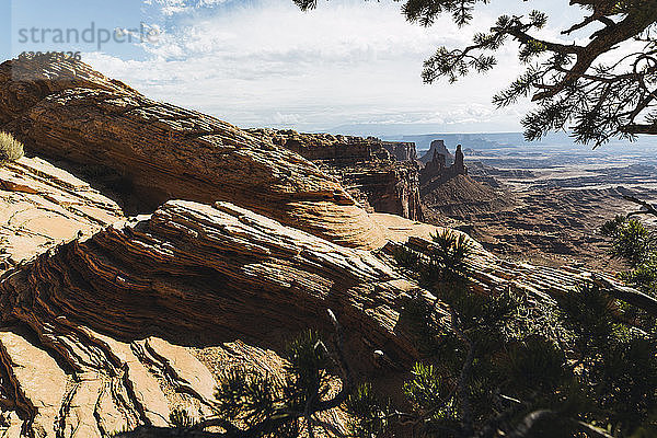 Hochwinkel-Szenenansicht der Felsformationen im Canyonlands-Nationalpark