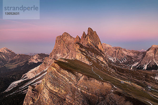 Blick in die Geislergruppe  Santa Cristina in Gröden  Dolomiten  Trentino-Südtirol  Italien